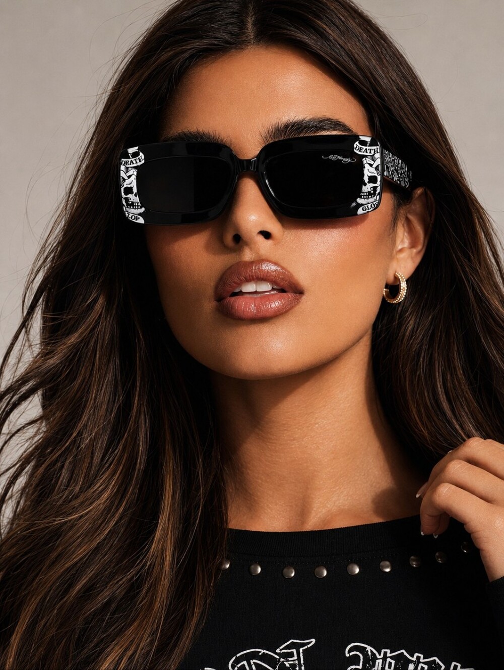 🥳 ED HARDY Sunglasses w/ ADVANCED UV 400 Sun Protection Square Frame - Picture 7 of 7